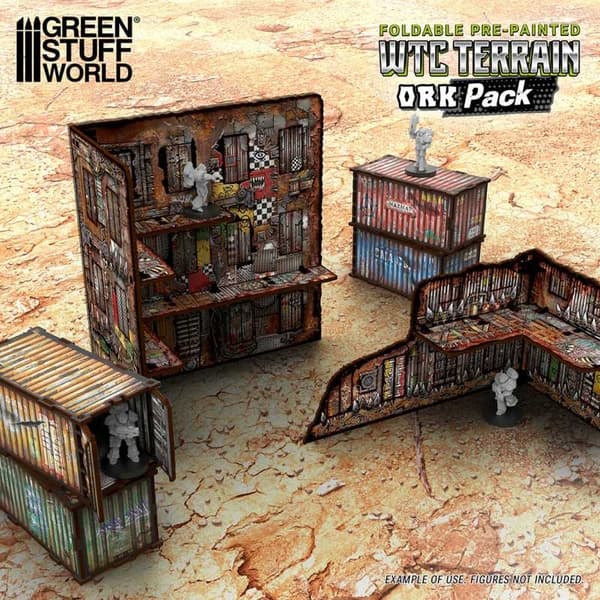 GSW 14432 Pre-Painted Foldable WTC Terrain Pack – Orks (game terrain)