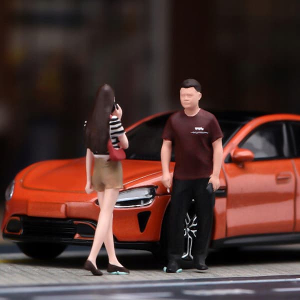 2 pieces 1:64 Scale miniature figures, accessories, ornaments, decorations, hand-painted