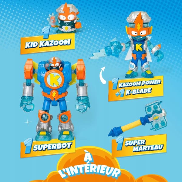 ARTICULATED ROBOT SET WITH FIGURES AND ACTION ACCESSORIES