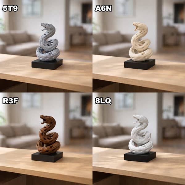 DECORATIVE COBRA FIGURINE ON A 3D OPENWORK BASE – MANY COLOURS