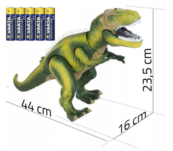 INTERACTIVE T-REX DINOSAUR – REMOTE-CONTROLLED R/C ROBOT WITH REMOTE CONTROL + 5x BATTERIES