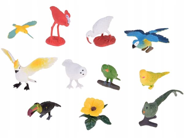 COLOURFUL SET OF BIRD FIGURINES