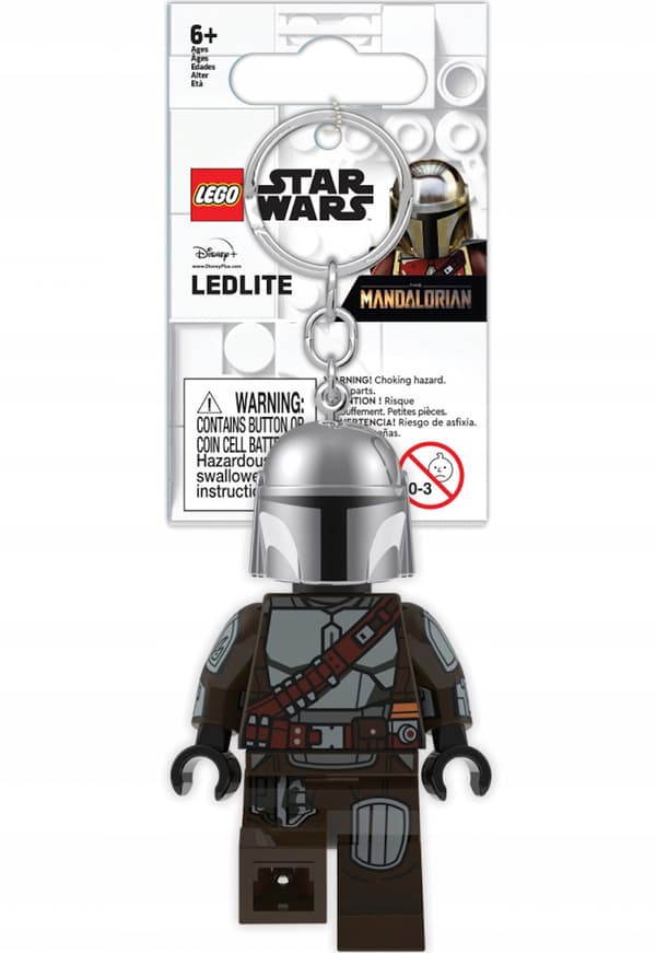 LEGO STAR WARS KEYRING FLASHLIGHT MANDALORIAN FIGURINE KEYRING + BAG