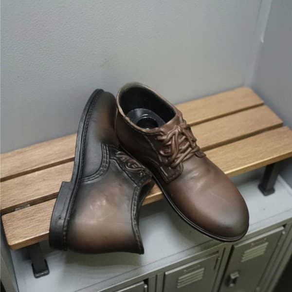 Doll shoes Realistic texture Plastic action shoes, 1:6 scale Brown