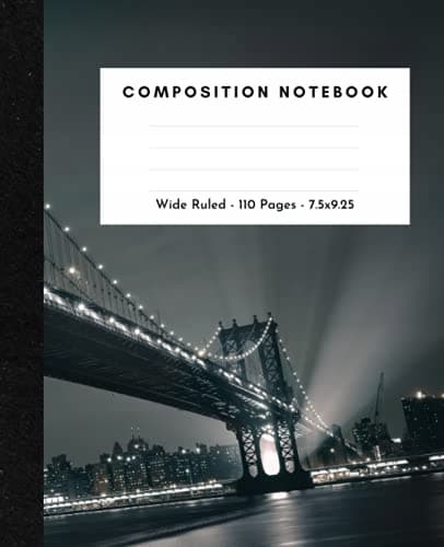 Gotham notebook: the dark composition notebook featuring the beautiful Gotham Bridge