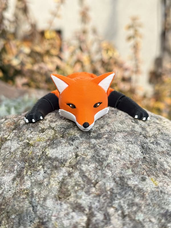 3D Segmented Fox – a movable, flexible figurine, toy, gift