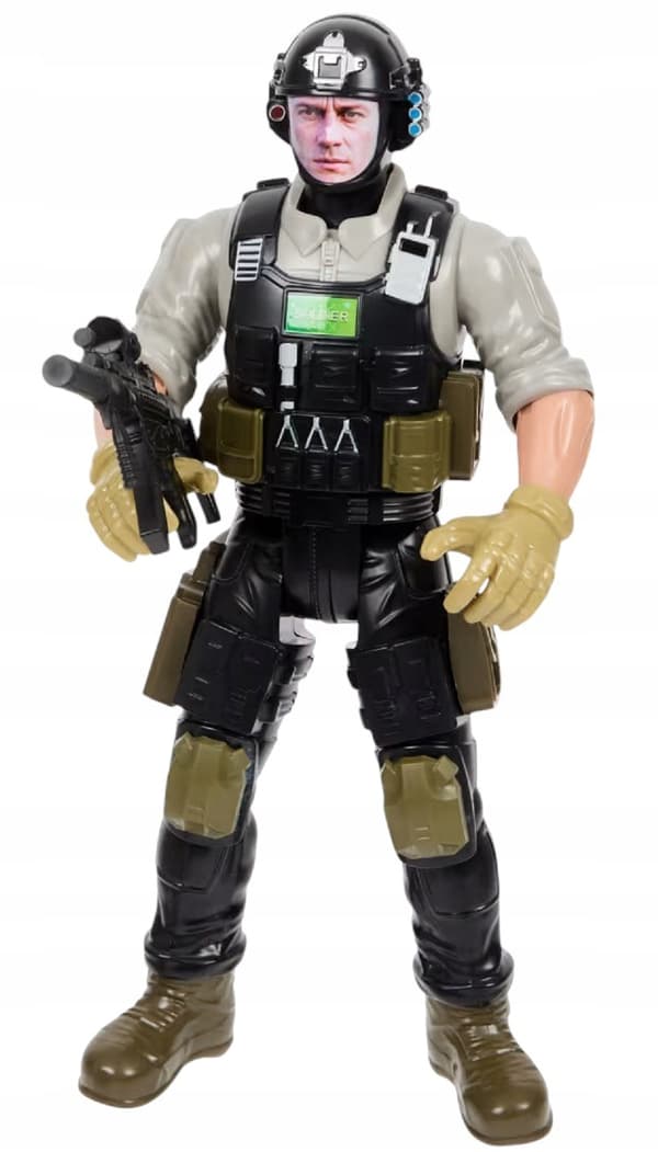 MILITARY FIGURINE: SPECIAL FORCES COMMANDO SOLDIER, 3D, 30cm, 3+, GREEN JACKET