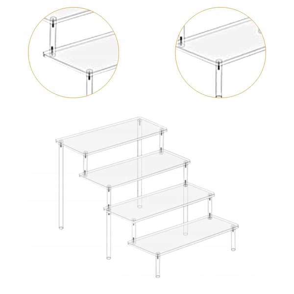 Acrylic display shelf – Riser Doll Clay Figurine Display – 4-tier wedding tray