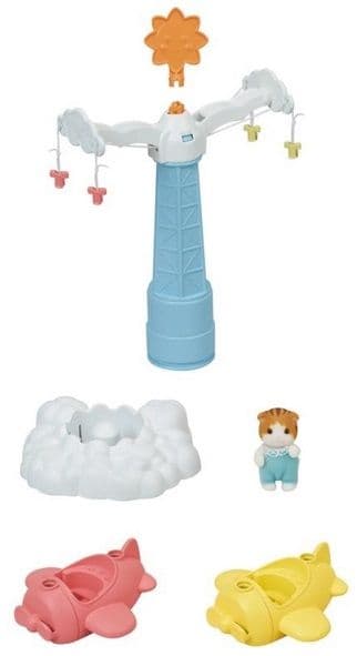 Sylvanian Preschool Carousel + Playground Kitten Figure 5334
