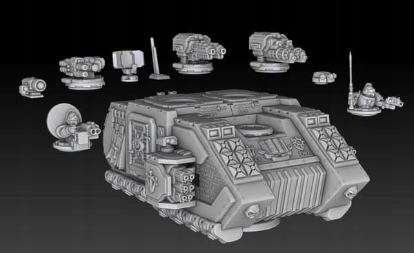 Grav Raider Silver Wardens tank – a proxy model for board games/D&D/GURPS