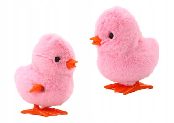 Jumping Chicken Wind-up Soft Toy, Decoration, Pink