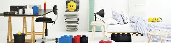 LEGO BRICK STORAGE BOX, 6-BOX SET, GREY, 38 CM