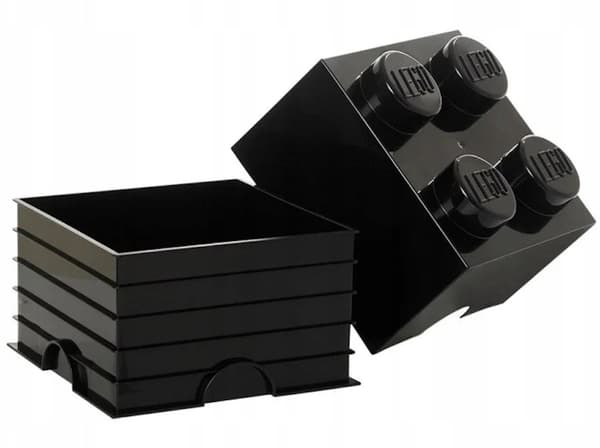 LEGO Brick Container, 4-Box Set, 2x2, BLACK, 25 cm
