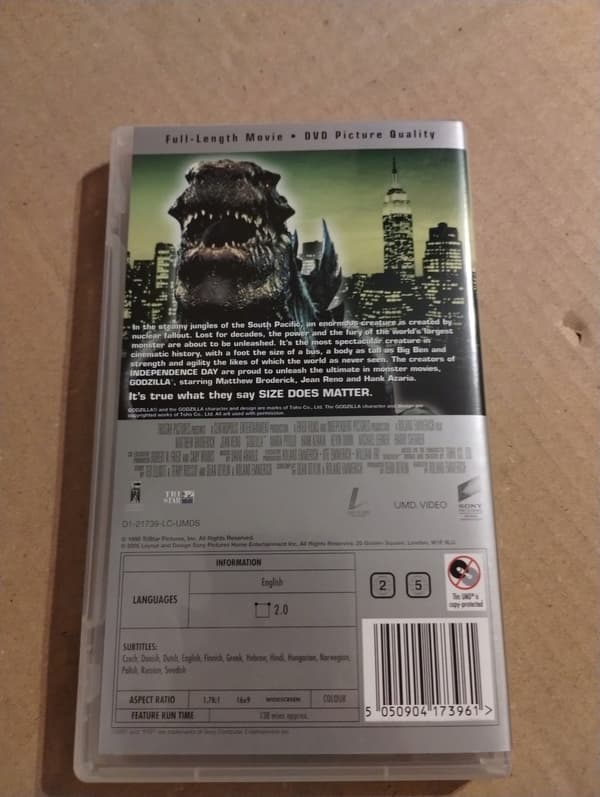 GODZILLA PSP UMD POLISH SUBTITLES