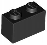 LEGO 1x2 black brick x 100 pieces - 3004