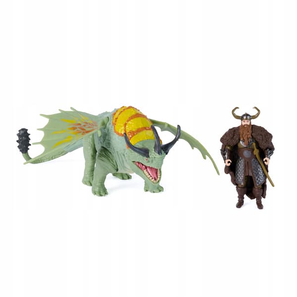 HOW TO TRAIN YOUR DRAGON: RUMBLEHORN THE CRACKER FIGURINE + STOICK