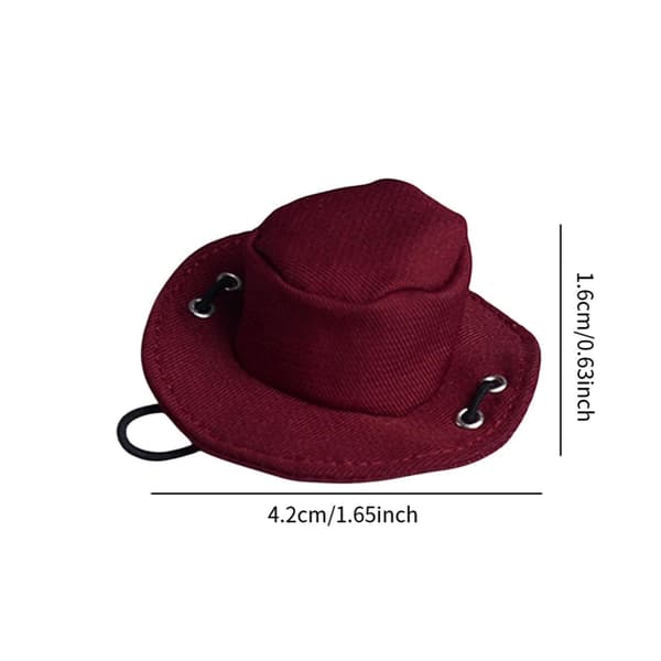 1/12 Mini cowboy hat – Model Doll Toy Props – Mini Western Hat – Mini Hat – Red