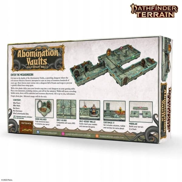 Pathfinder Terrain: Abomination Vaults – halvhöga väggar