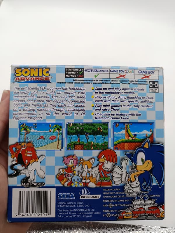Sonic Advance for Nintendo Game Boy Advance (boxed)