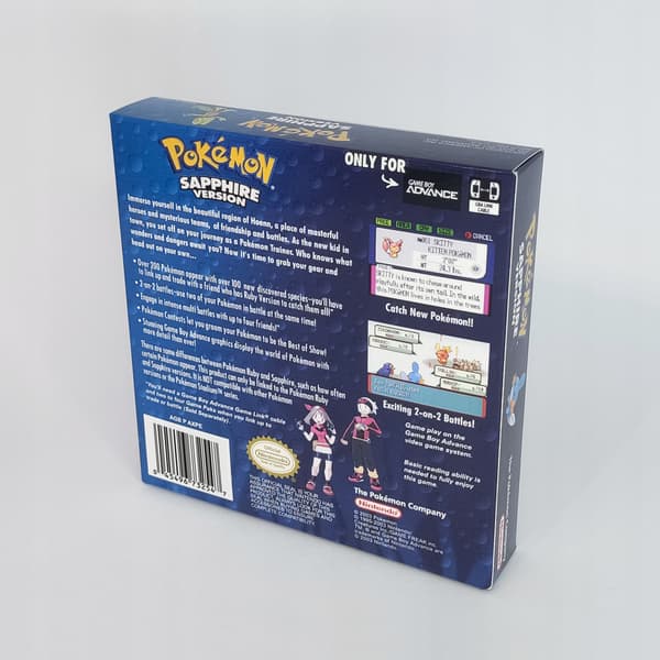 Pokémon Sapphire Game Boy Box + Cartridge