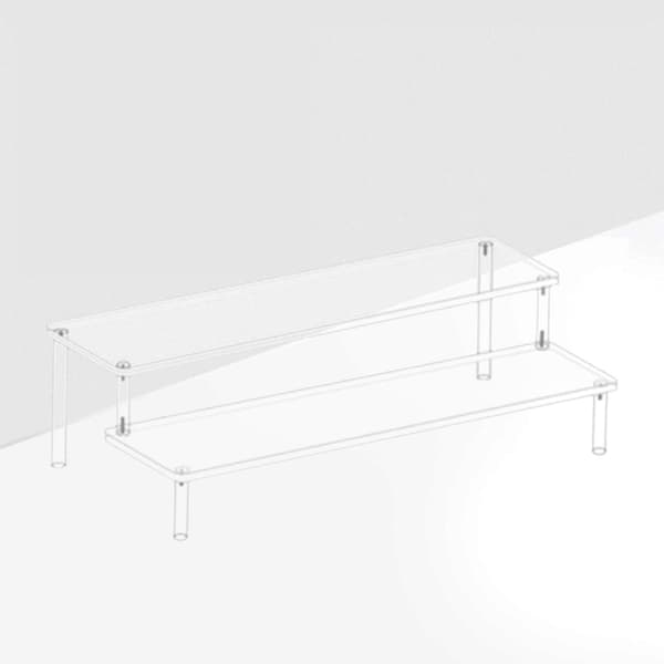 Acrylic Display Shelf – Riser Doll Clay Figurine Display – 2-Tier Wedding Tray