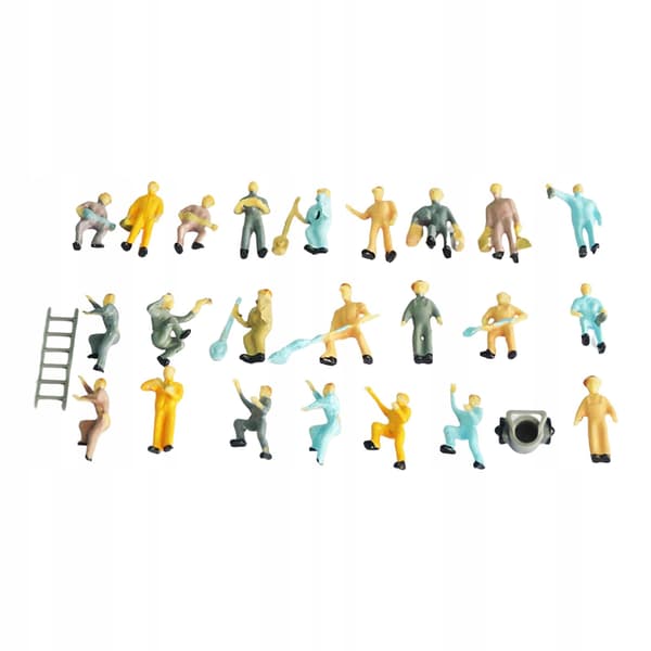 25x HO Scale 1/87 Mini Railroad Worker Figure Road