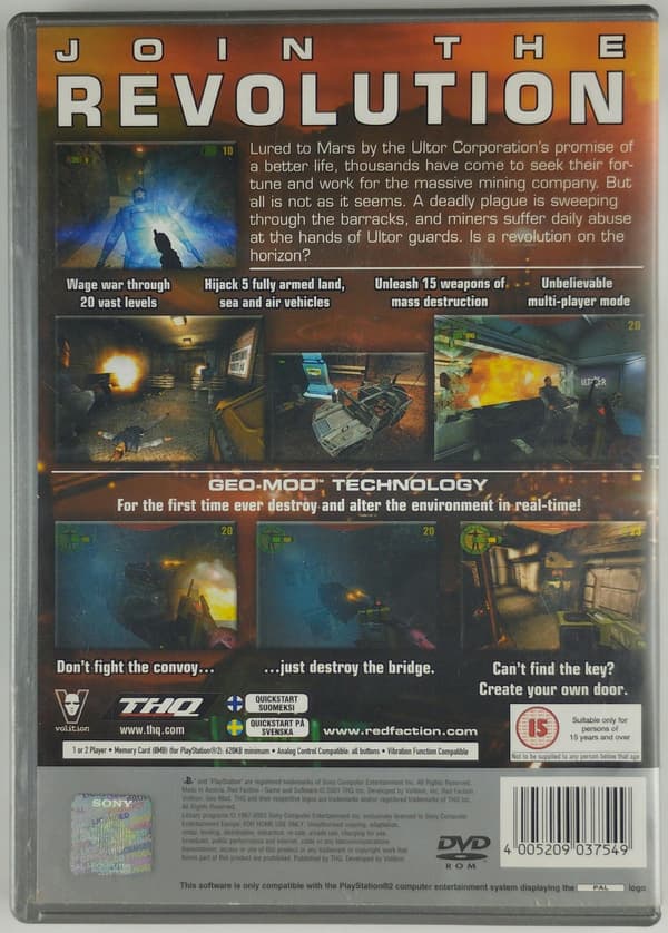 PS2 RED FACTION PS2 PLAYSTATION 2