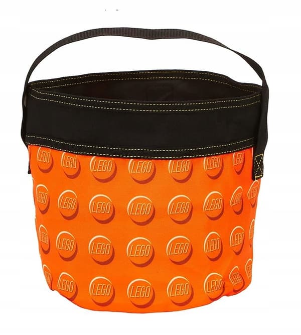 LEGO BAG, BUCKET, FABRIC CONTAINER FOR BRICKS, ORANGE