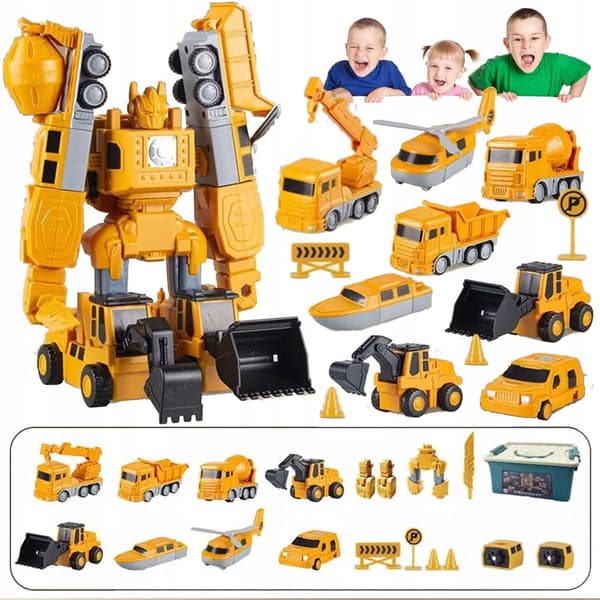 Magnetic Deformation Engineering Car Toy Set 35W1
