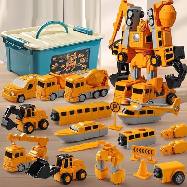 Magnetic Deformation Engineering Car Toy Set 35W1