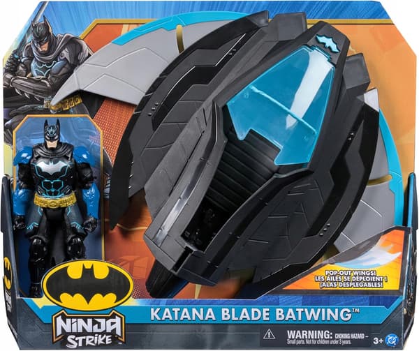 DC NINJA STRIKE KATANA BLADE BATWING VEHICLE + SPIN MASTER BATMAN FIGURE