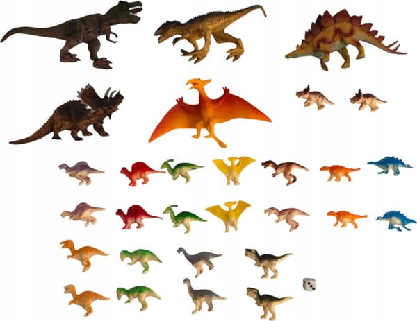 LARGE DINOSAUR FIGURINE SET IN A BOX DINOSAUR SET IN AN EGG-SHAPED CASE