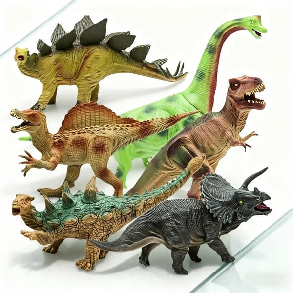 LARGE DINOSAUR SET – T-REX DINOSAUR FIGURES, 6-PIECE SET – CHILDREN’S TOY
