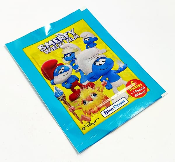 FIM SMURFS STICKERS. 9 PACKETS / 54 STICKERS