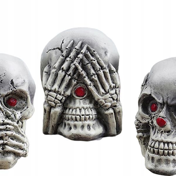 See No Evil, Hear No Evil, Speak No Evil – Stacked Tower Gothic Tabletop Decor