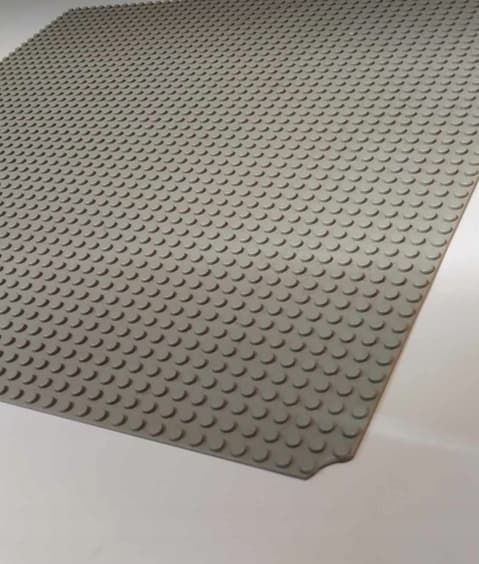 109x1b. LEGO 4186 thin 48x48 tile, thin grey (old US), DAMAGED