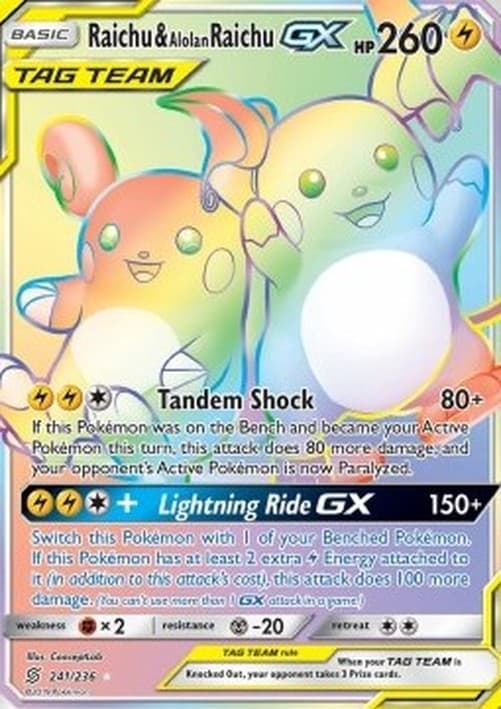 Pokemon Raichu & Alolan Raichu GX