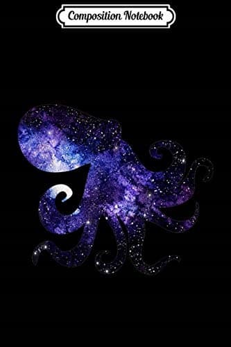 Composition Notebook: Octopus, Galaxy, Space, Sea, Animal Silhouette, Star, Sky, G