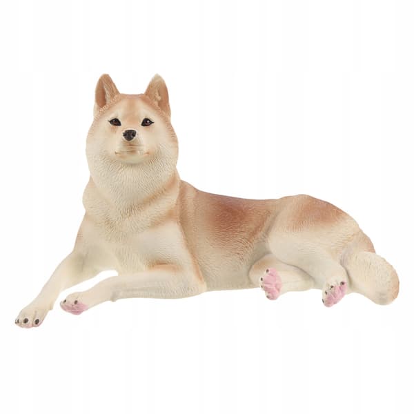 BROWN HUSKY FIGURINE – REALISTIC PLASTIC DECORATION