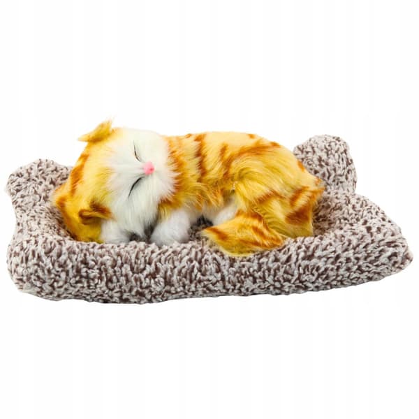 A CHARMING SLEEPING GINGER KITTEN – ON A CUSHION – MEOWING SOUNDS