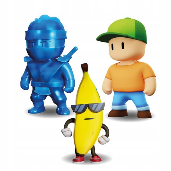 STUMBLE GUYS 3-pack Mr Stumble, Dynamitron, Banana Guy Stretchable Figures