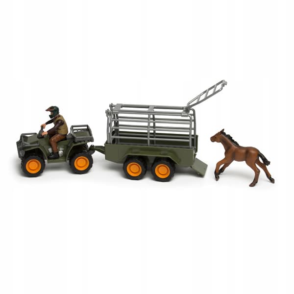Off-Road Quad Set with Trailer, Cage and Farm Animal