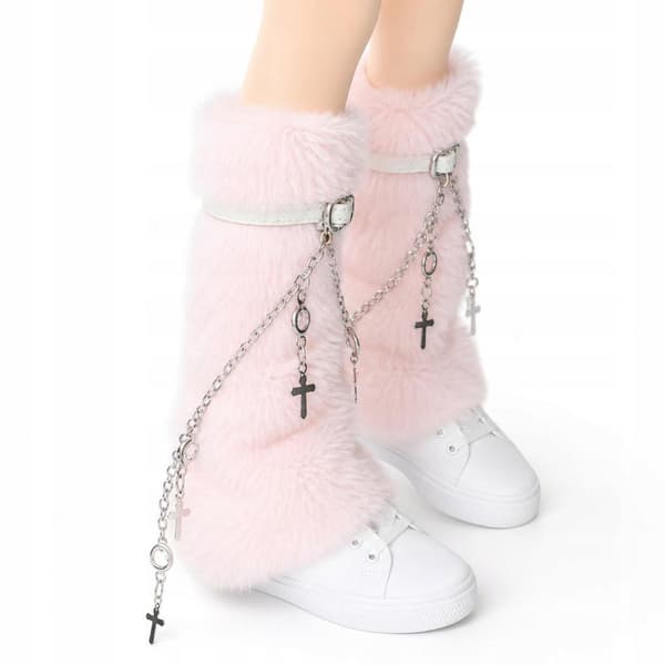 1/6-scale boot cuffs, short leg warmers, Boot Topper socks, pink ankle socks