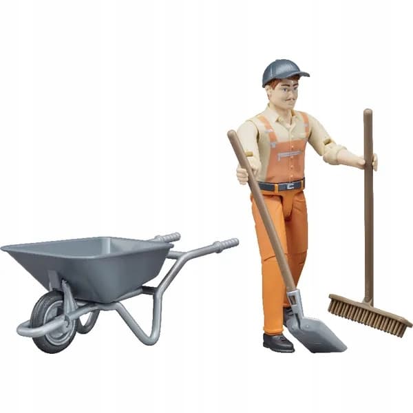 Bruder 62130 Road Worker Figure with Accessories