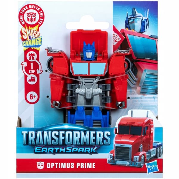 TRANSFORMERS EARTHSPARK AUTOBOT 2-IN-1 AUTO ROBOT FIGURINE: OPTIMUS PRIME 1-STEP