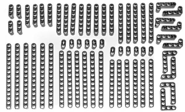 LEGO TECHNIC Liftarm Beams, Charcoal Grey, LARGE SET 1