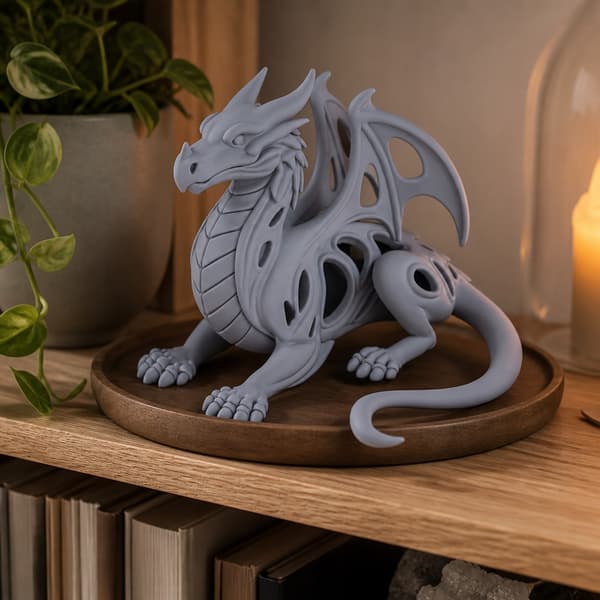 GOTHIC DRAGON FIGURINE – DECORATIVE PIECE WITH OPENWORK WINGS – AVAILABLE IN MANY COLOURS