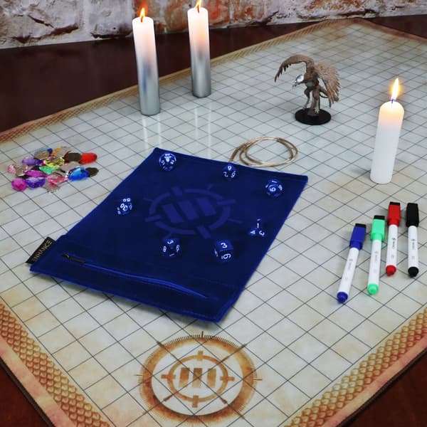 Enhance - Tabletop Roll on a Scroll Bag (case + set of dice) - Blue