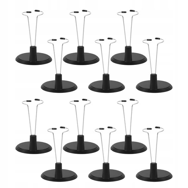 12-PIECE BLACK DISPLAY STAND FOR FIGURINES