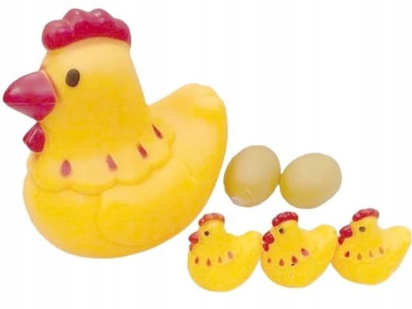 Rubber hen with eggs